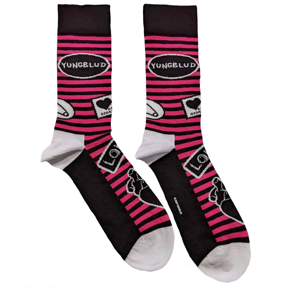 Yungblud - Symbols Socken - EU 40-45 - Rosa/Schwarz
